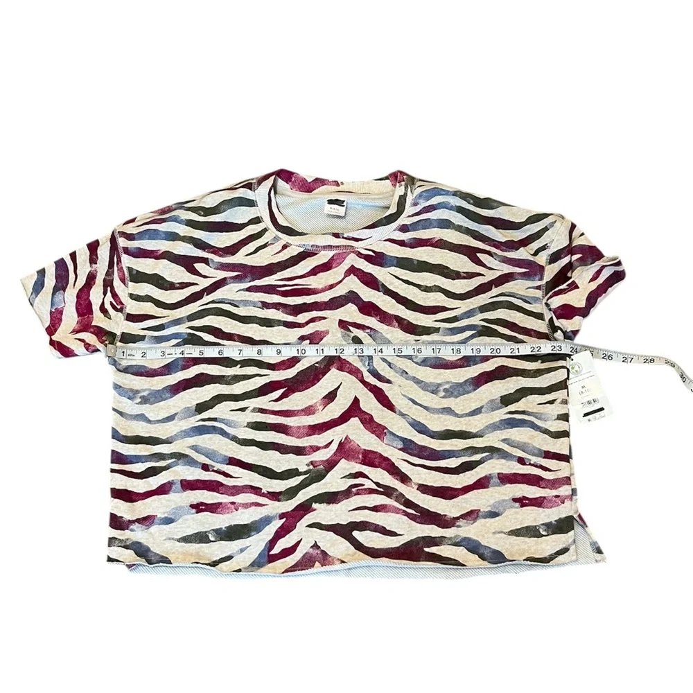 Women's Tan,Burgundy & Grey Soft Lounge/Sleep Top Size: Small